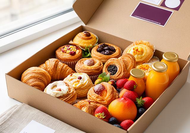 Pack de desayuno especial con bollería artesana, fruta y zumo para un equipo de empleados
